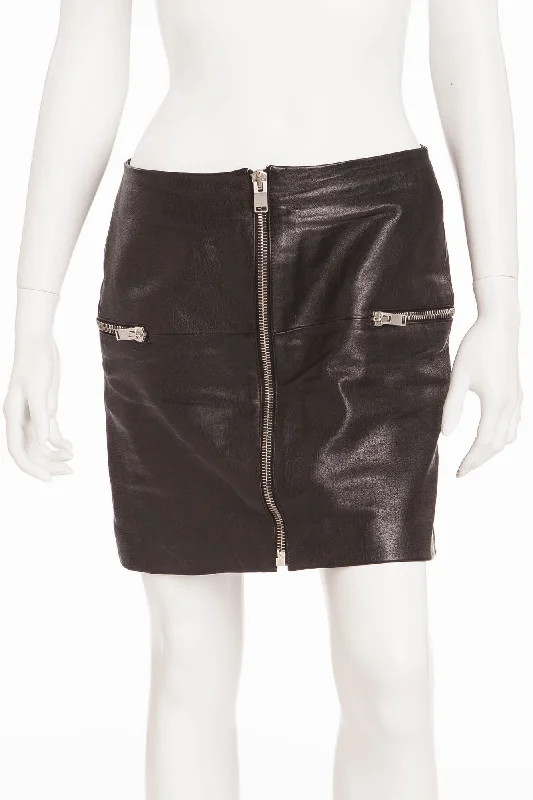 Saint Laurent - Black Mini Skirt with Zippers - FR 40