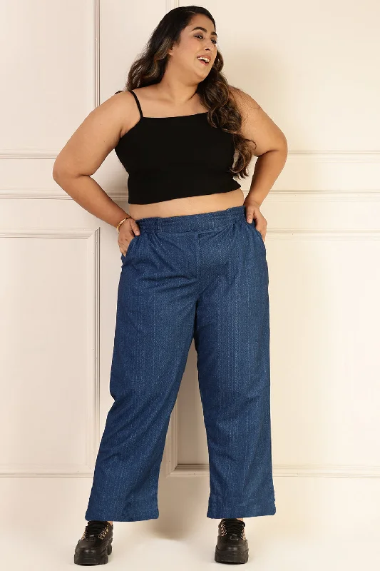 Plus Size Dark Blue Pants