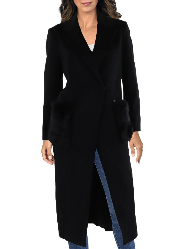 Channing Womens Wool Maxi Overcoat