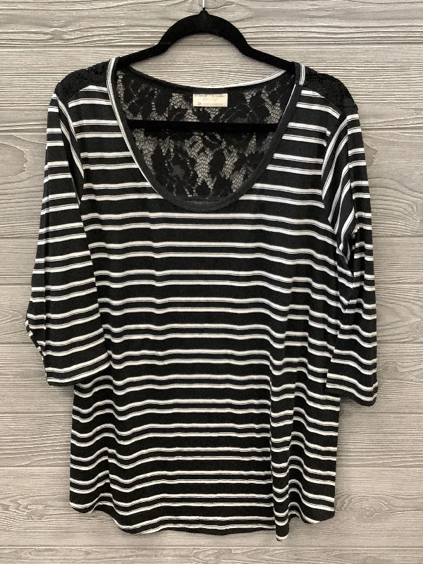 Top Long Sleeve By Bobbie Brooks In Striped Pattern, Size: 2x