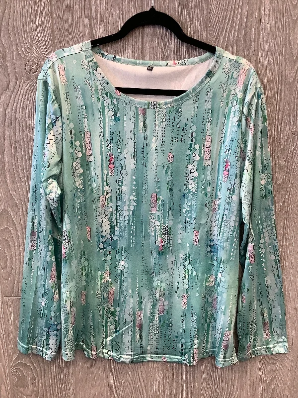 Top Long Sleeve By Clothes Mentor In Green, Size: 2x