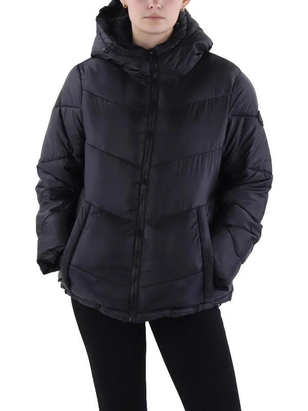 Womens Faux Fur Lined Cold Weather Puffer Jacket