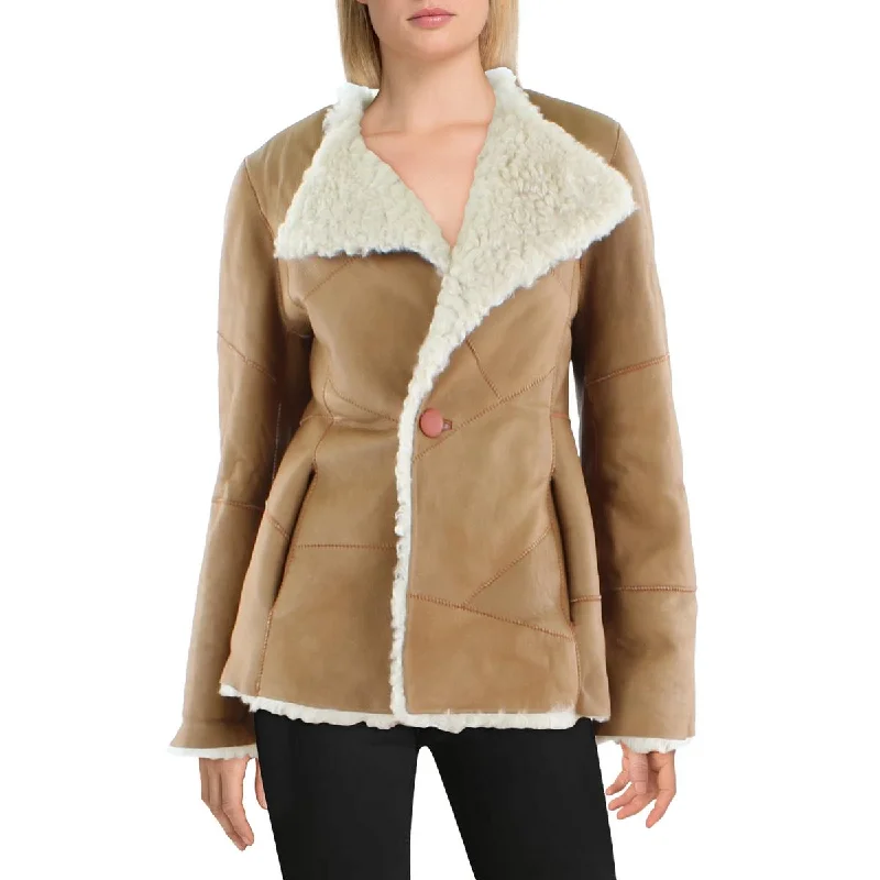 Womens Shearling Reversible Leather Jacket