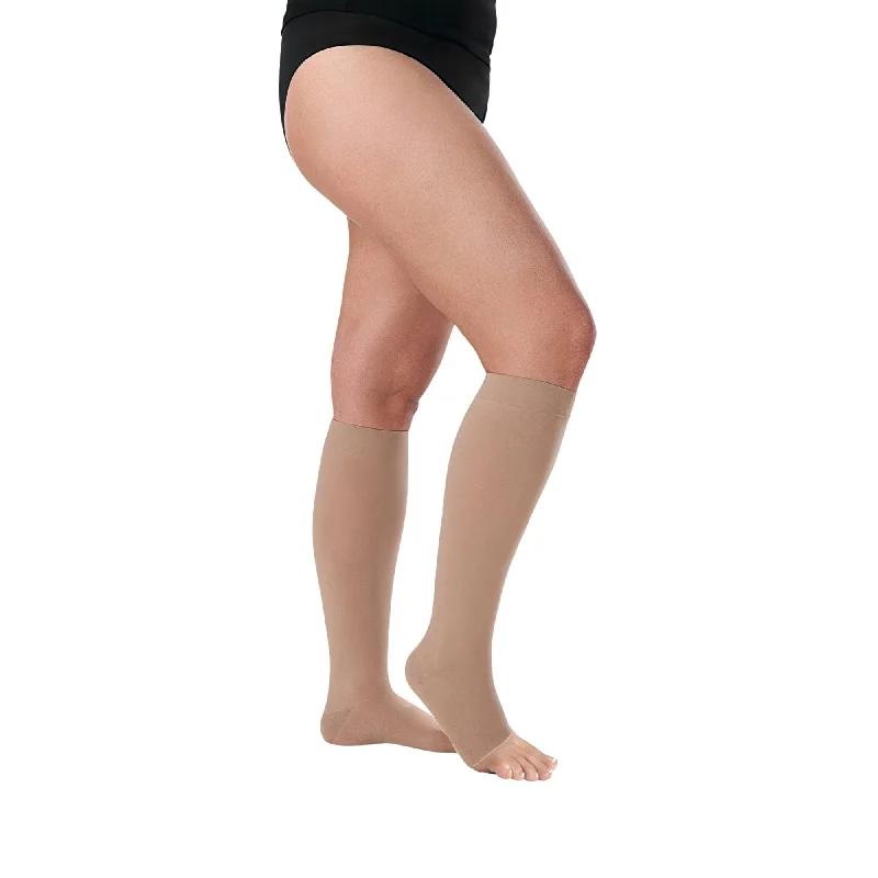 Juzo Dynamic Compression Stockings, 30-40 mmHg, Knee High, 5 CM Silicone Band, Open Toe