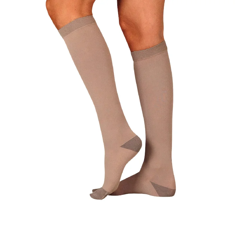 Juzo Soft Silver Compression Stockings, 20-30 mmHg, Microdot Silicone Band, Knee High, Closed Toe